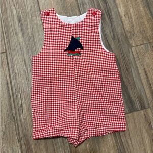 Pete’s Partner Vintage Gingham Boat Overall Short Set 3T Boys
